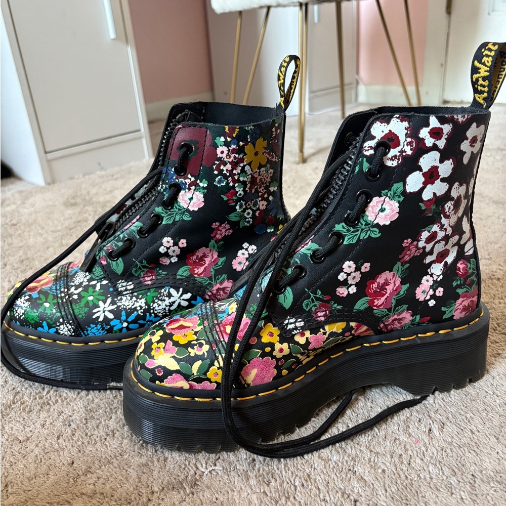 Dr. Martens Black Combat Boots with Chunky Sole